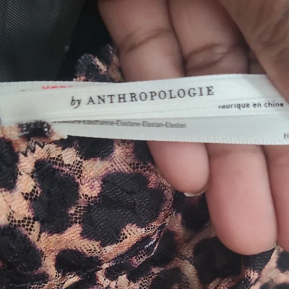 Anthropologie Animal Print Top with Black Details - Picture 2 of 7